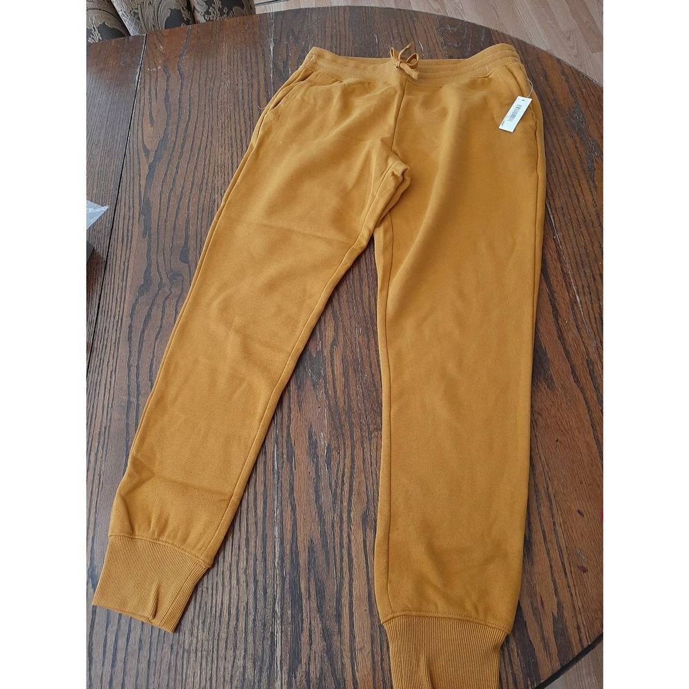 New XS Amazon Essentials Mustard Yellow Jogging Athletic Casual Pants Loungewear